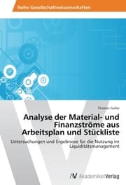 Cover von Analyse der Material- und Finanzströme aus Arbeitsplan und Stückliste