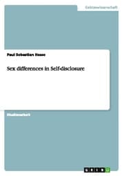 Cover von Sex differences in Self-disclosure