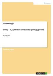 Cover von Sony - a Japanese company going global