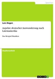 Cover von Aspekte deutscher Auswanderung nach Lateinamerika