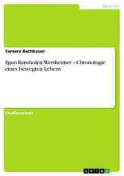 Cover von Egon Ranshofen-Wertheimer - Chronologie eines bewegten Lebens