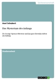 Cover von Das Mysterium des Anfangs