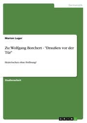 Cover von Zu: Wolfgang Borchert - 'Draußen vor der Tür'
