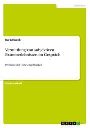 Cover von Vermittlung von subjektiven Extremerlebnissen im Gespräch
