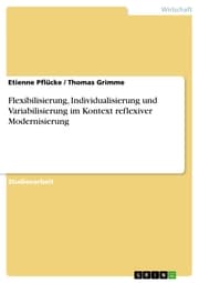 Cover von Flexibilisierung, Individualisierung und Variabilisierung im Kontext reflexiver Modernisierung