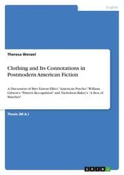 Cover von Clothing and Its Connotations in Postmodern American Fiction