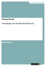 Cover von Grundzüge der Double-Bind-Theorie