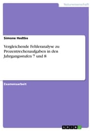 Cover von Vergleichende Fehleranalyse zu Prozentrechenaufgaben in den Jahrgangsstufen 7 und 8