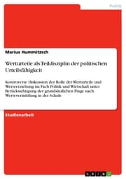 Cover von Werturteile als Teildisziplin der politischen Urteilsfähigkeit