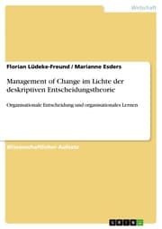 Cover von Management of Change im Lichte der deskriptiven Entscheidungstheorie