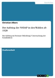 Cover von Der Aufstieg der NSDAP in den Wahlen ab 1928