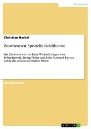 Cover von Zinstheorien. Spezielle Geldtheorie