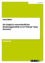 Cover von Ein Vergleich unterschiedlicher Beziehungsmodelle in Lev Tolstojs 'Anna Karenina'