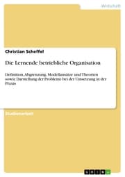 Cover von Die Lernende betriebliche Organisation