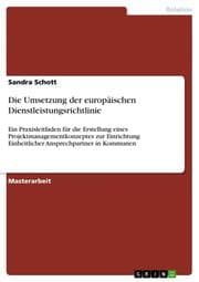 Cover von Die Umsetzung der europäischen Dienstleistungsrichtlinie