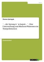 Cover von '...der Sprung is' ja kaputt...' - Eine Untersuchung zum Blackout-Phänomen im Trampolinturnen