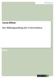 Cover von Der Bildungsauftrag der Universitäten