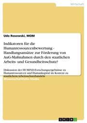 Cover von Indikatoren für die Humanressourcenbewertung - Handlungsansätze zur Förderung von AuG-Maßnahmen durch den staatlichen Arbeits- und Gesundheitsschutz?