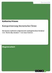 Cover von Kategorisierung literarischer Texte
