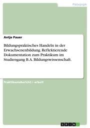Cover von Reflektierende Dokumentation zum Praktikum im Studiengang B.A.Bildungswissenschaft