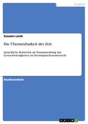Cover von Die Übersetzbarkeit der Zeit