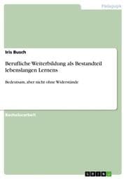 Cover von Berufliche Weiterbildung als Bestandteil lebenslangen Lernens