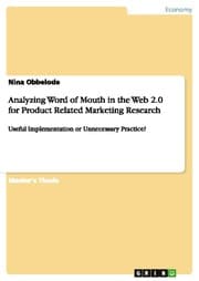 Cover von Analyzing Word of Mouth in the Web 2.0 for Product Related Marketing Research