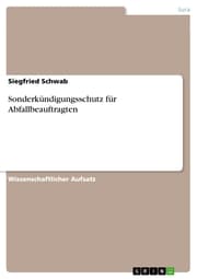 Cover von Sonderkündigungsschutz für Abfallbeauftragten