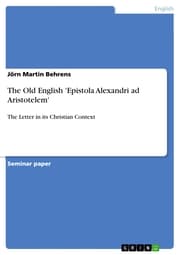 Cover von The Old English 'Epistola Alexandri ad Aristotelem'