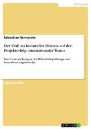 Cover von Der Einfluss kultureller Distanz auf den Projekterfolg internationaler Teams