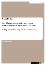 Cover von Das Klimaschutzprinzip unter dem Rahmenübereinkommen der UN 1992