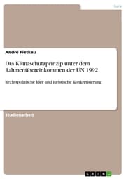 Cover von Das Klimaschutzprinzip unter dem Rahmenübereinkommen der UN 1992