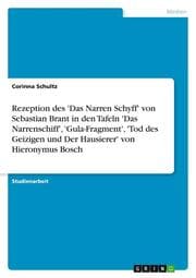 Cover von Rezeption des 'Das Narren Schyff' von Sebastian Brant in den Tafeln 'Das Narrenschiff','Gula-Fragment','Tod des Geizigen und Der Hausierer' von Hieronymus Bosch