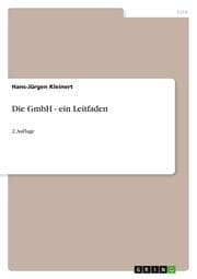 Cover von Die GmbH - ein Leitfaden