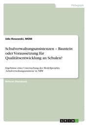 Cover von Schulverwaltungsassistenzen - Baustein oder Voraussetzung für Qualitätsentwicklung an Schulen?