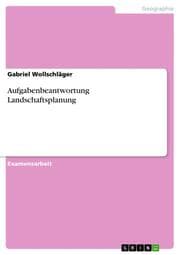 Cover von Aufgabenbeantwortung Landschaftsplanung
