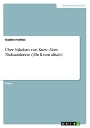 Cover von Über Nikolaus von Kues: 'Vom Nichtanderen' ('De li non aliud')