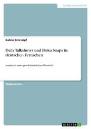 Cover von Daily Talkshows und Doku Soaps im deutschen Fernsehen
