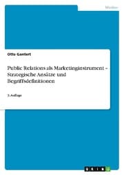 Cover von Public Relations als Marketinginstrument - Strategische Ansätze und Begriffsdefinitionen