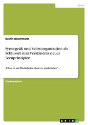 Cover von Synergetik und Selbstorganisation als Schlüssel zum Verständnis neuer Lernprinzipien