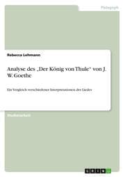 Cover von Analyse des Der König von Thule von J. W. Goethe