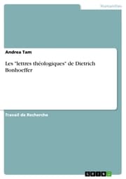Cover von Les 'lettres théologiques' de Dietrich Bonhoeffer