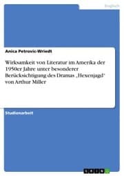 Cover von Wirksamkeit von Literatur im Amerika der 1950er Jahre unter besonderer Berücksichtigung des Dramas 'Hexenjagd' von Arthur Miller
