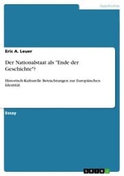 Cover von Der Nationalstaat als 'Ende der Geschichte'?