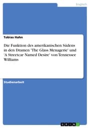 Cover von Die Funktion des amerikanischen Südens in den Dramen 'The Glass Menagerie' und 'A Streetcar Named Desire' von Tennessee Williams