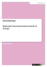 Cover von Regionale Innovationsunterschiede in Europa