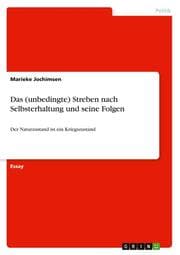 Cover von Das (unbedingte) Streben nach Selbsterhaltung und seine Folgen