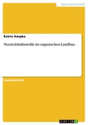 Cover von Neem-Inhaltsstoffe im organischen Landbau