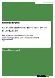 Cover von Eine Ganzschrift lesen - Deutschunterricht in der Klasse 5