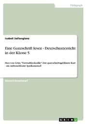 Cover von Eine Ganzschrift lesen - Deutschunterricht in der Klasse 5